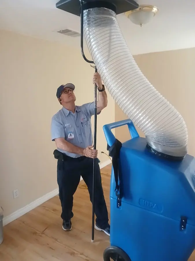 Mini Split Installation technician using HEPA equipment in Culver City